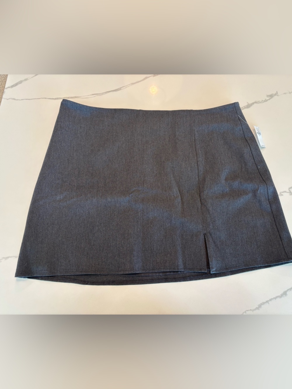 Old Navy Charcoal Mini Skirt with Front Slit - Dark Gray